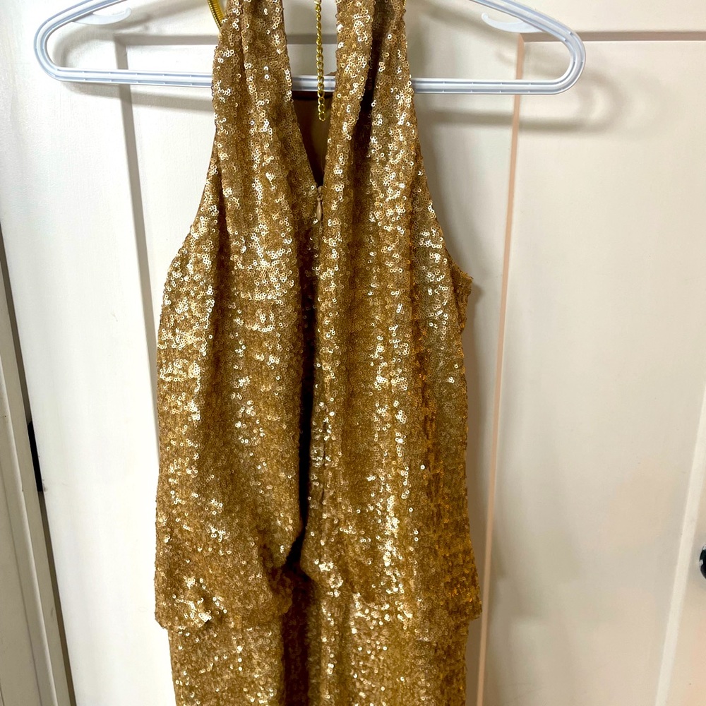 Gold Sequin Mini Dress